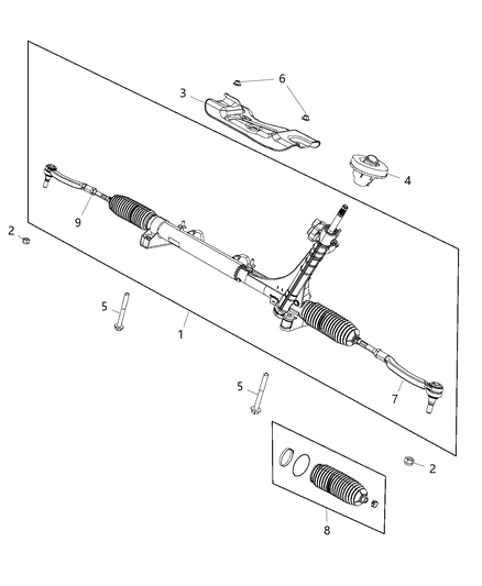 1997 Jeep Cherokee Tie Rod End Outer Diagram for 68225827AA