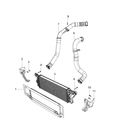 Shroud Charge Air Cooler Diagram for 68309547AA