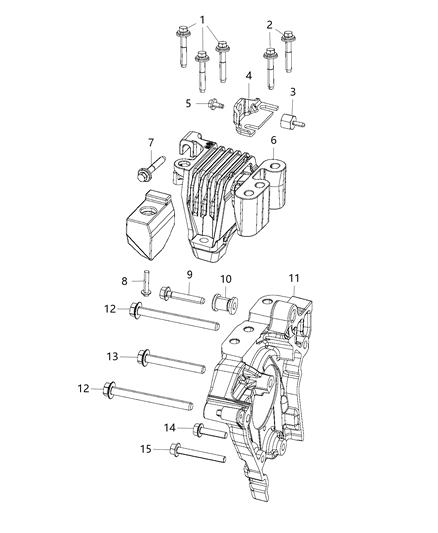 Bracket Engine Mount Diagram for 68261883AA