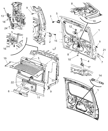 Latch Lift Gate Diagram for 4589131AD