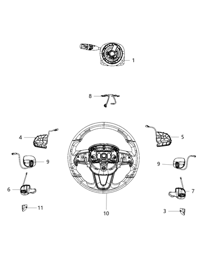 2010 Dodge Challenger Module Steering Column Diagram for 6NE99DX9AB
