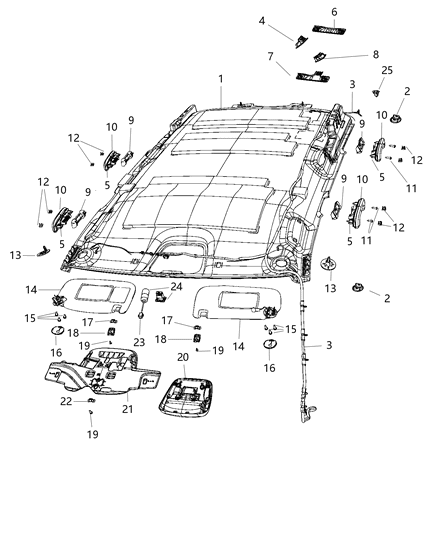 Plug Grab Handle Screw Cover Diagram for 1RK69DX9AA