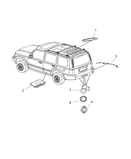 1997 Jeep Grand Cherokee Sensor Parking Assist Diagram for 5HX08S3XAB