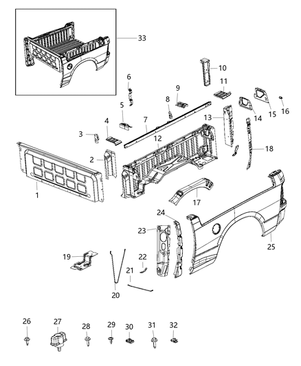Brace Box Side Straight Brace Diagram for 68030690AA