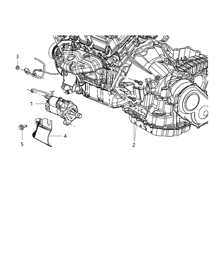 1994 Dodge B150 Starter Engine Diagram for RL801852AB
