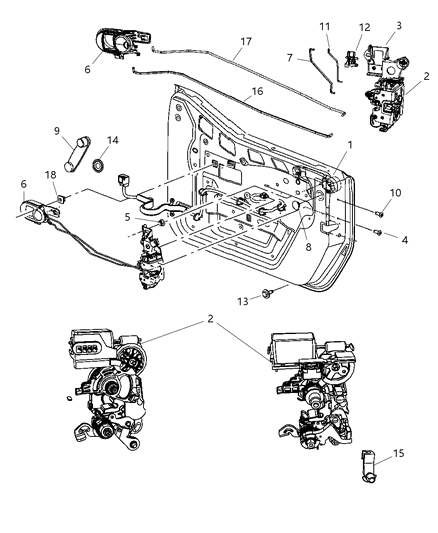 1988 Dodge D250 Latch Front Door Diagram for 4589505AE