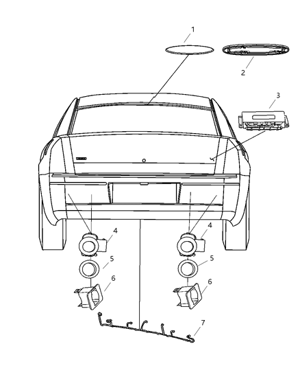 1999 Dodge Ram 2500 Module Parking Assist Diagram for 56054057AC