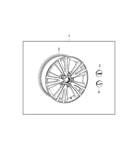 2016 Dodge Durango Wheel Kit Cast Aluminum Diagram for 82212334