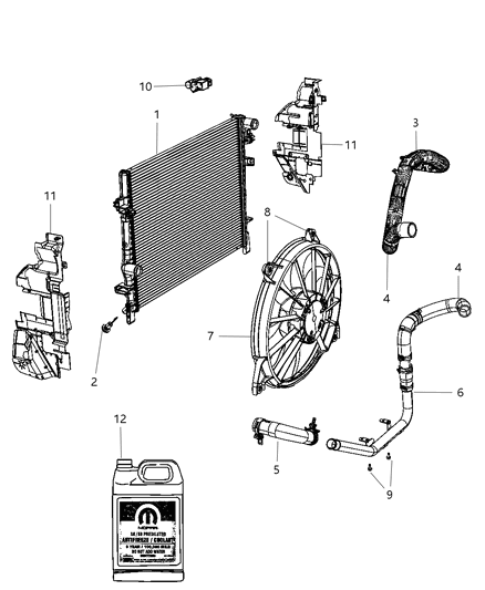 Antifreeze Coolant Gallon Diagram for 68104494AA