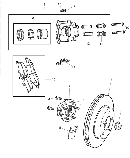 Pad Kit Front Disc Brake Diagram for V1018596