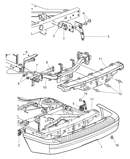 1997 Dodge Caravan Support Bumper Diagram for 55077570AC