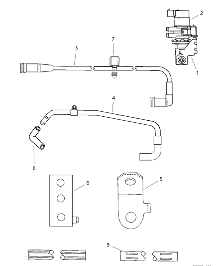 1991 Dodge D150 Harness Emission Control Vacuum Diagram for 4669362