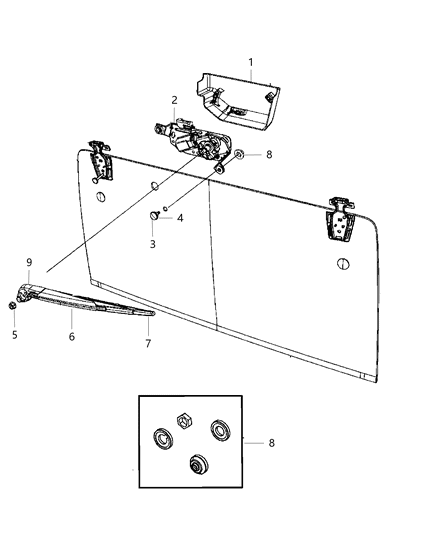 Nut Hexagon M8X1.25 Diagram for 68041135AA