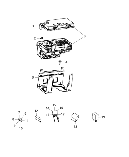 Bracket Power Distribution Center Diagram for 4692058AG