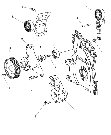 2017 Ram ProMaster 3500 Pulley Tensioner Diagram for 68021256AA
