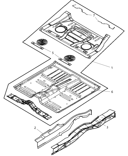 2006 Chrysler Pacifica Pan Front Floor Diagram for 5054193AB
