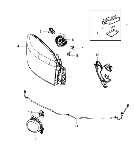 1993 Dodge Stealth Lamp Front Fog Diagram for 55372734AC