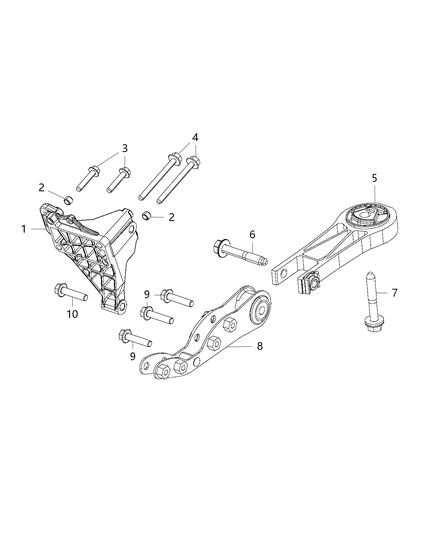 Bracket Torque Strut Diagram for 68099790AA