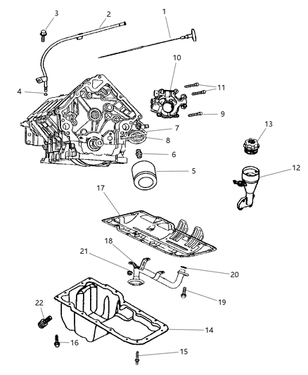 1995 Chrysler LHS Tube Oil Pickup Diagram for 53021522AD