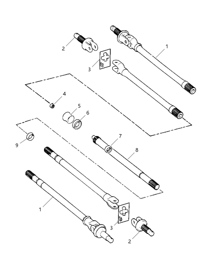 U Joint Front Axle Diagram for V8013004AA