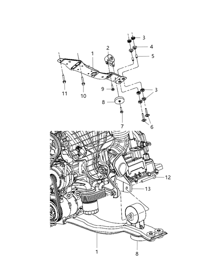 2012 Dodge Journey Screw And Washer Hexagon Head M12X1.50X140.00 Diagram for 6510229AA
