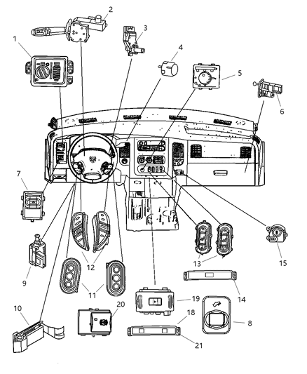 1996 Chrysler LHS Switch Transfer Case Mode Diagram for 56049674AE
