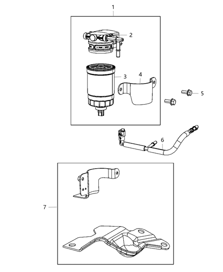Filter Fuel/Water Separator Diagram for 52126232AE