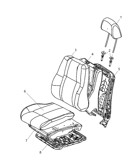 Cover Front Seat Back Diagram for 1UP89DX9AA
