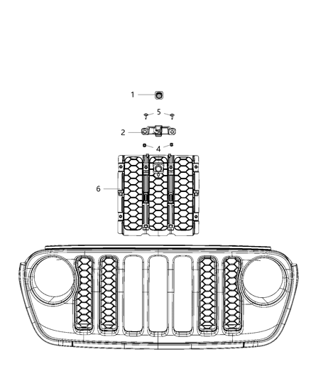 2009 Jeep Commander Grille Texture Honeycomb Center Diagram for 6QN24RXFAC