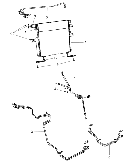 Tube And Hose Oil Cooler Diagram for 55056951AB