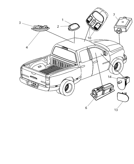 1984 Chrysler New Yorker Lamp Dome And Reading Diagram for 1AN73BD1AA