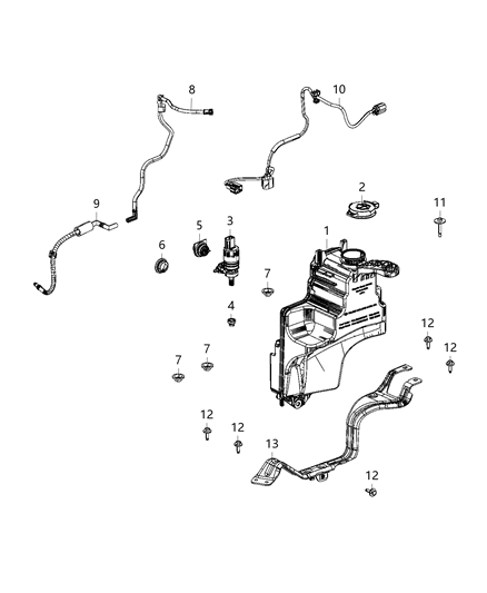 2020 Jeep Compass Washer Reservoir Diagram for 68456244AB
