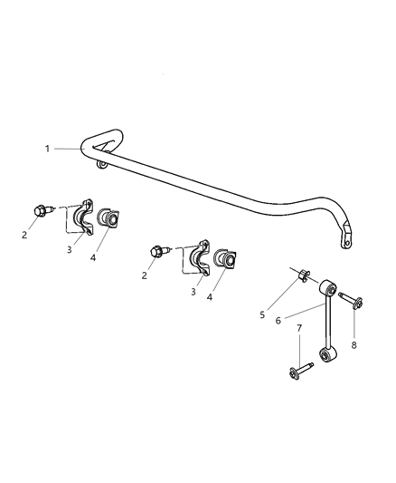 1984 Dodge Conquest Retainer Stabilizer Bar Grommet Diagram for 52090474AA