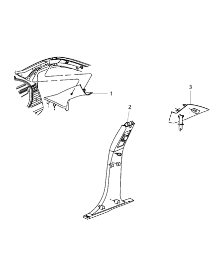 2013 Chrysler 200 Molding Windshield Garnish Diagram for XQ58DX9AH