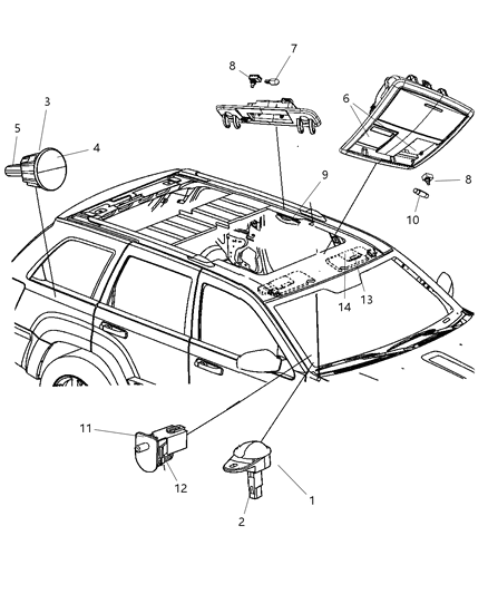 Lamp Cargo Diagram for 5023881AA