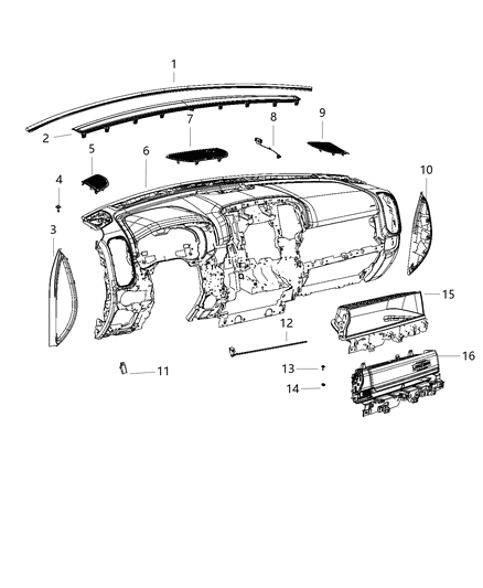 Glove Box Instrument Panel Diagram for 6EK071X7AI