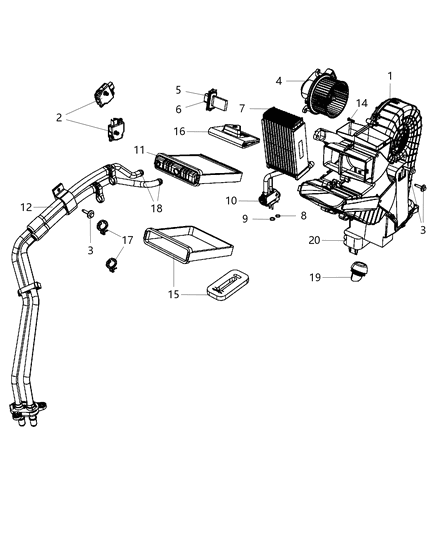 Valve Kit A/C Expansion Diagram for 68031978AA