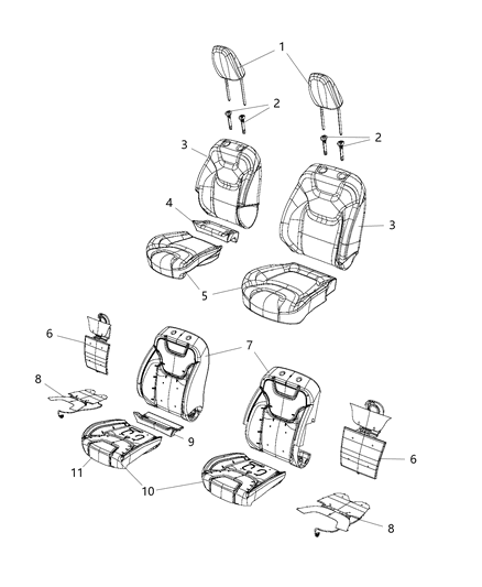 2010 Chrysler Town & Country Cover Front Seat Cushion Diagram for 5XN11HL1AF