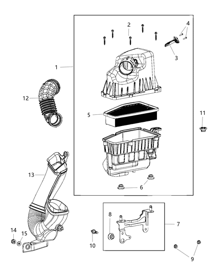 Air Cleaner Assembly Engine Diagram for 68285596AB
