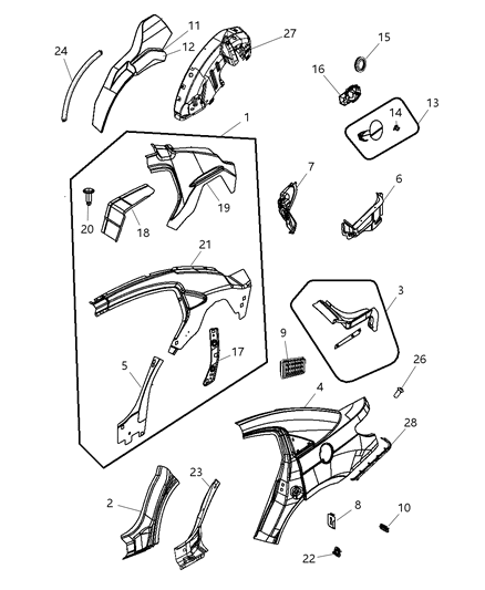 1989 Dodge D250 Trough Deck Opening Diagram for 5076543AD