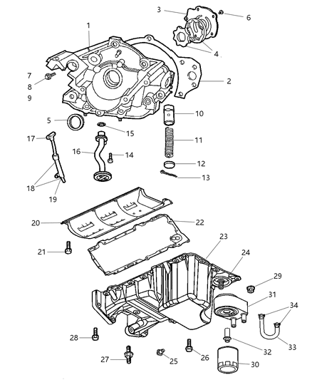 Pump Engine Oil Diagram for 4663844AB