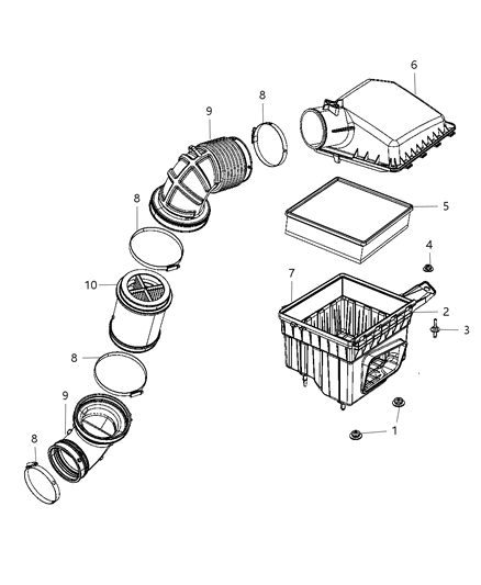 1991 Chrysler Imperial Duct Clean Air Diagram for 53032944AG