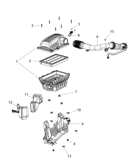 1985 Dodge Ramcharger Bracket Air Cleaner Diagram for 68290868AB
