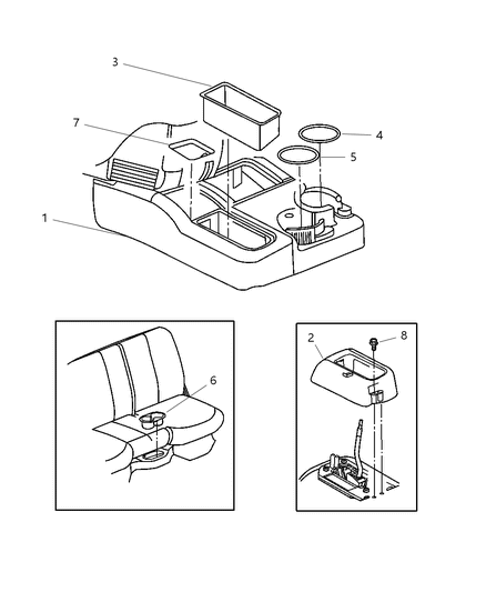 Mat Console Cup Holder Diagram for 5029726AA