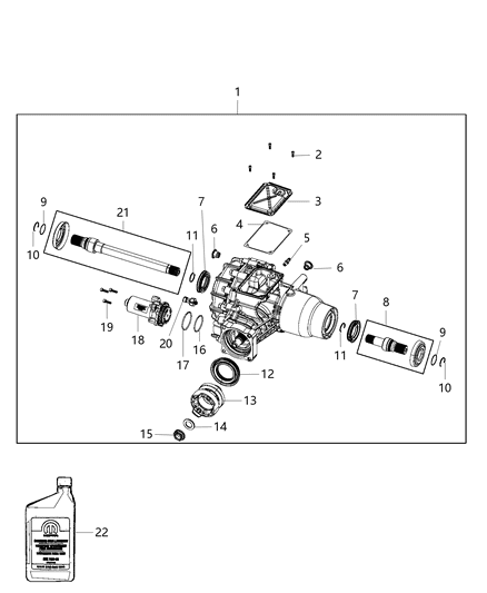 Differential Rear Axle Diagram for 5106270AF