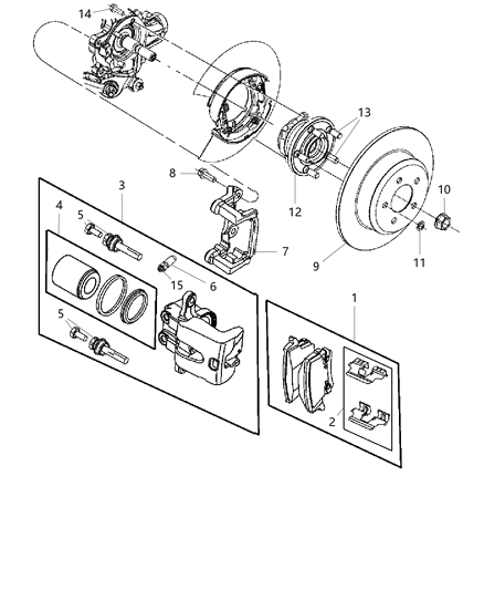 1995 Dodge B2500 Adapter Disc Brake Caliper Diagram for 5137687AB