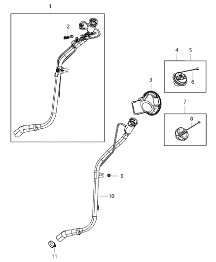 Tube Fuel Filler Diagram for 5147246AE