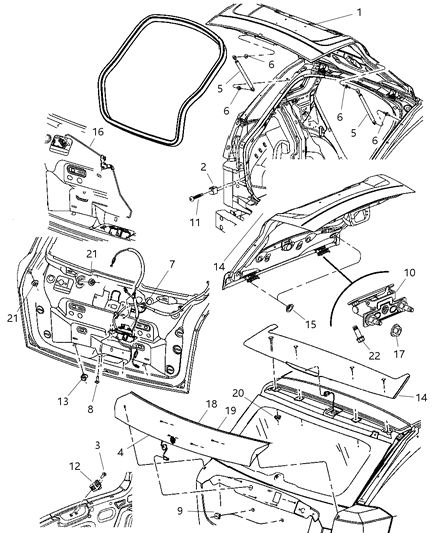 Spoiler Liftgate Diagram for YQ84RXFAJ