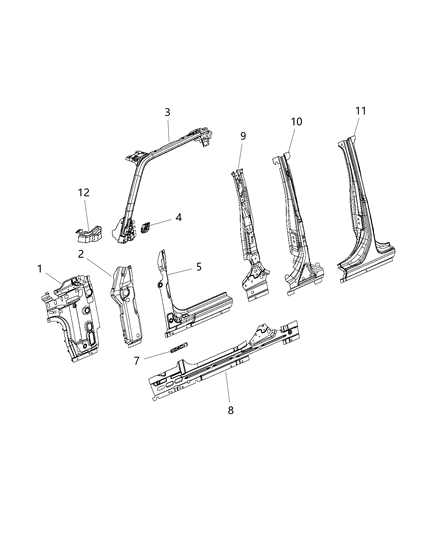 1994 Dodge Shadow Weld Nut Hexagon Flange M10X1.50 Diagram for 6511700AA