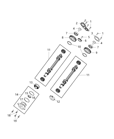 Shaft Balance With Roller Bearings Diagram for 68404765AA